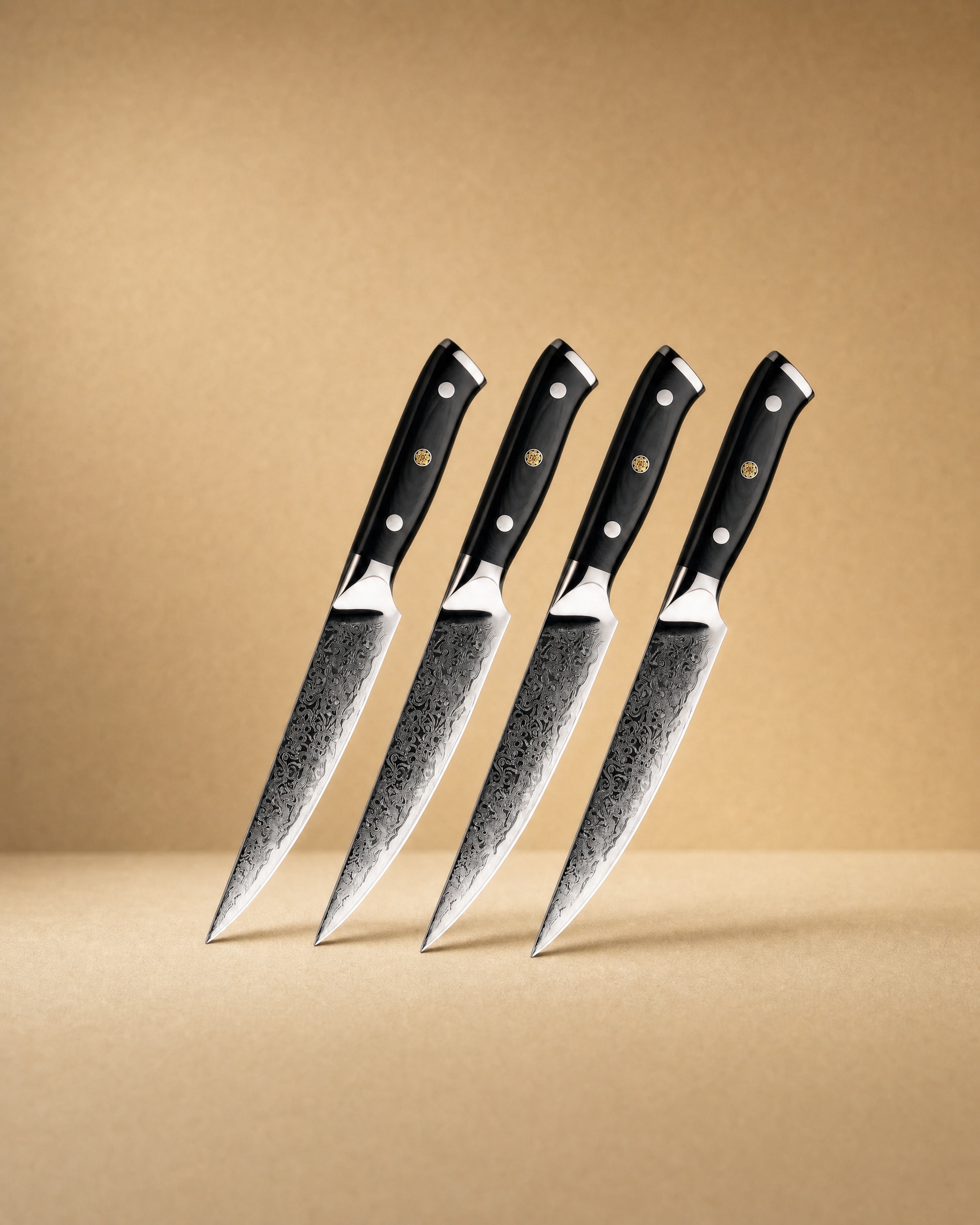 Suma 4.5" Damascus Steel Steak Knife Set 4 pieces ステーキナイフ